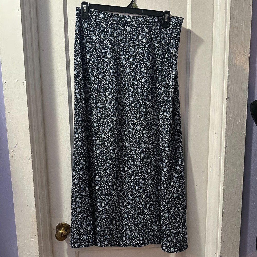 Hollywood Blvd Blue Floral Patterned Skirt in L